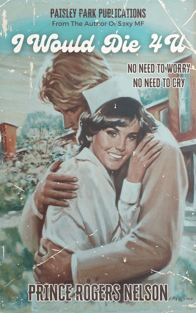 a vintage book cover which has a drawn image of a man and woman embracing. They are both smiling and it is clear from her clothes that the woman is a nurse